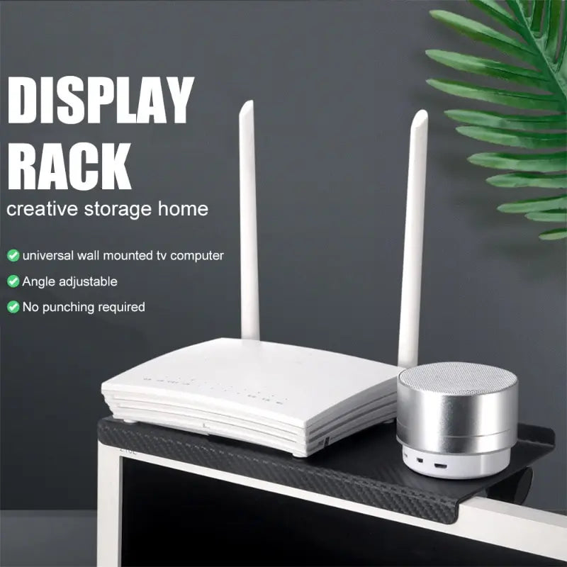 Adjustable storage rack for devices and router